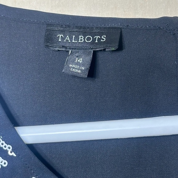 Talbots Sequin Herringbone Plaid Blouse Size 14 - Picture 5 of 13